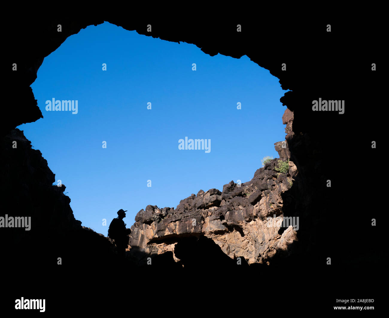 Looking out the lava tube, Lava Flow Trail, Snow Canyon State Park