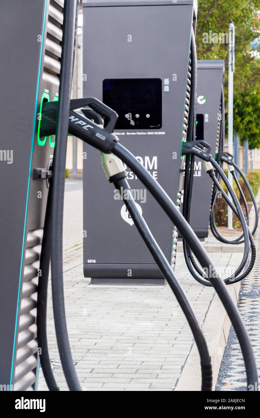 Electric car loading place Stock Photo Alamy