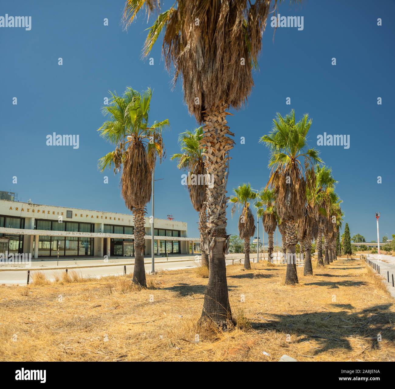 Impressions of the old Ellinikon Athens airport , abandoned in 2001 after the new Athens International Airport Eleftherios Venizelos (ATH) opened for Stock Photo