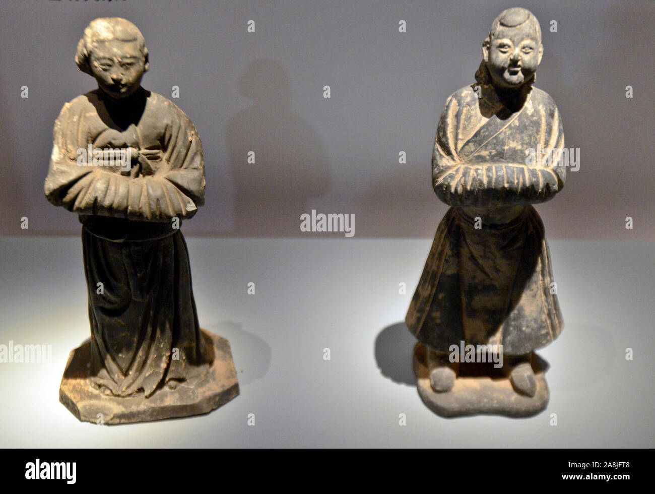 Mongolian statues. Ordos Mongolian art. Wuhan Museum, China Stock Photo