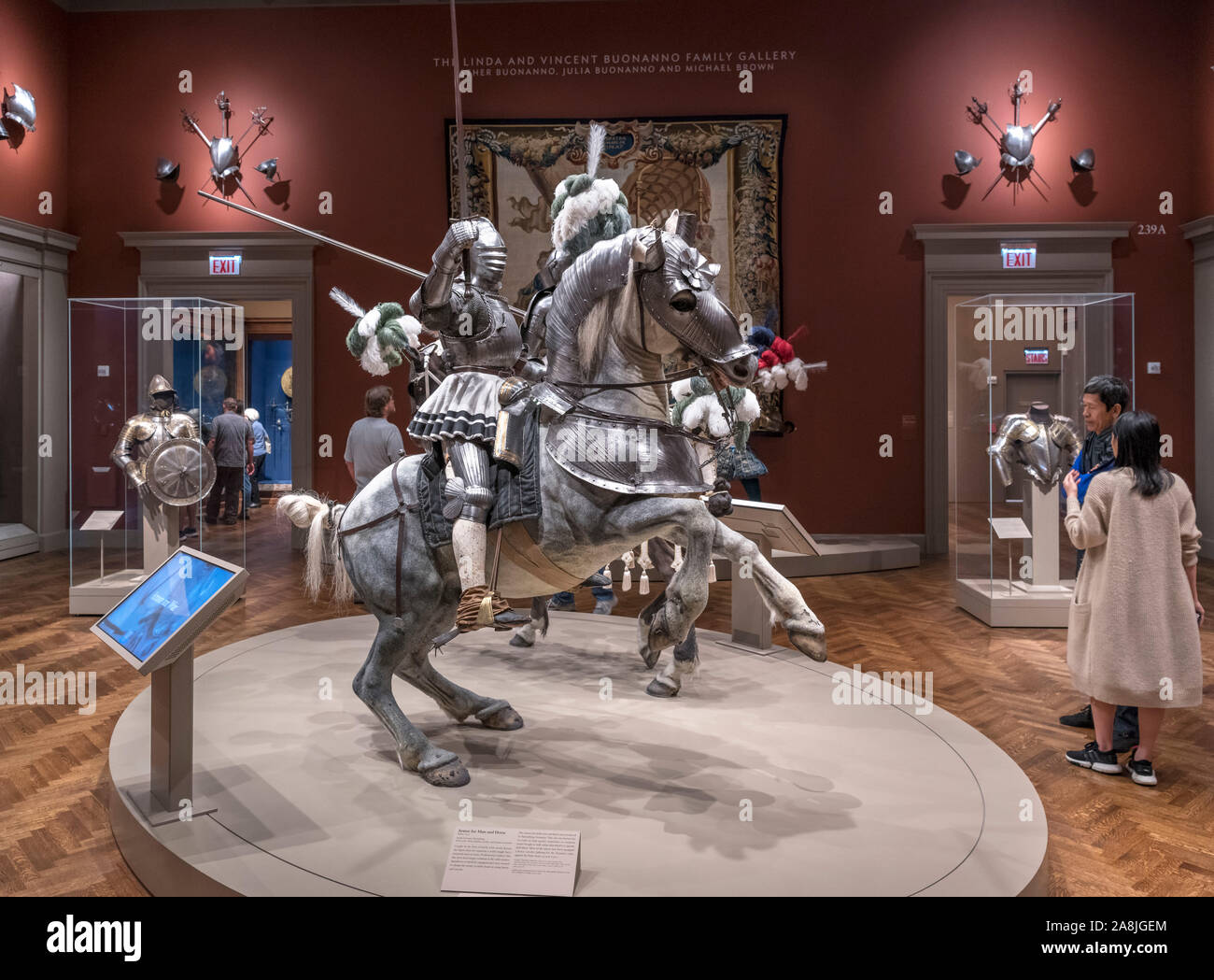 16th century German armour for man and horse, made in Nuremberg, c.1520 Stock Photo