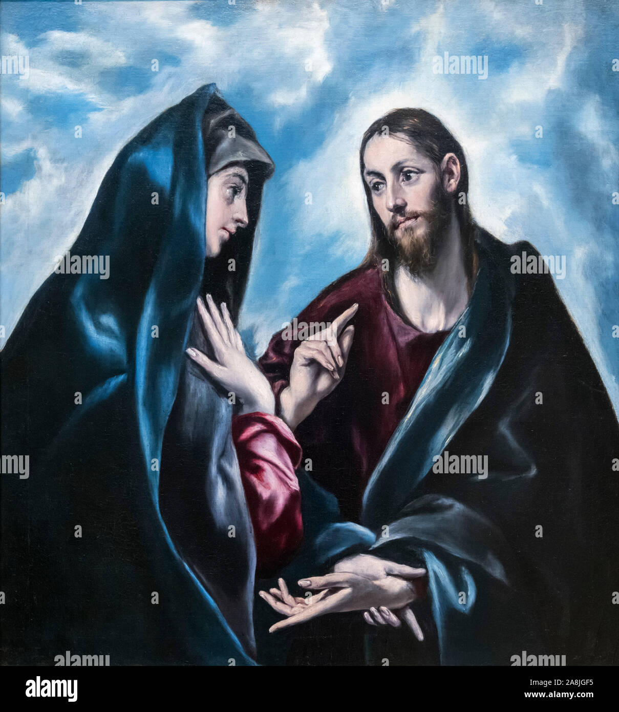 Christ Taking Leave of His Mother by El Greco (Domenikos Theotokopoulos, 1541-1614), oil on canvas, c.1585 Stock Photo