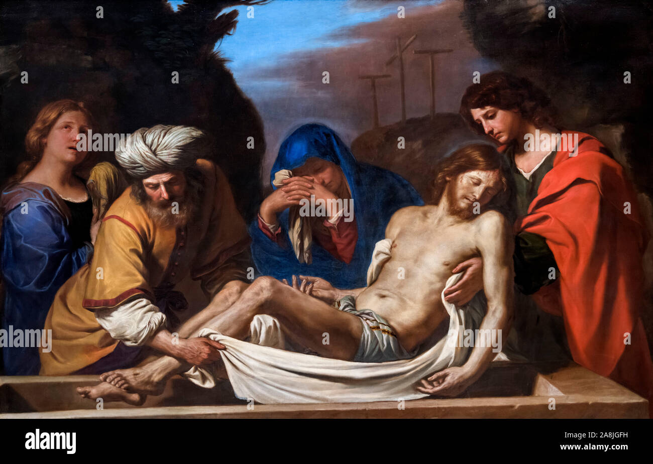 The Entombment by Il Guercino (Giovanni Francesco Barbieri, 1591-1666), oil on canvas, c.1651-61 Stock Photo