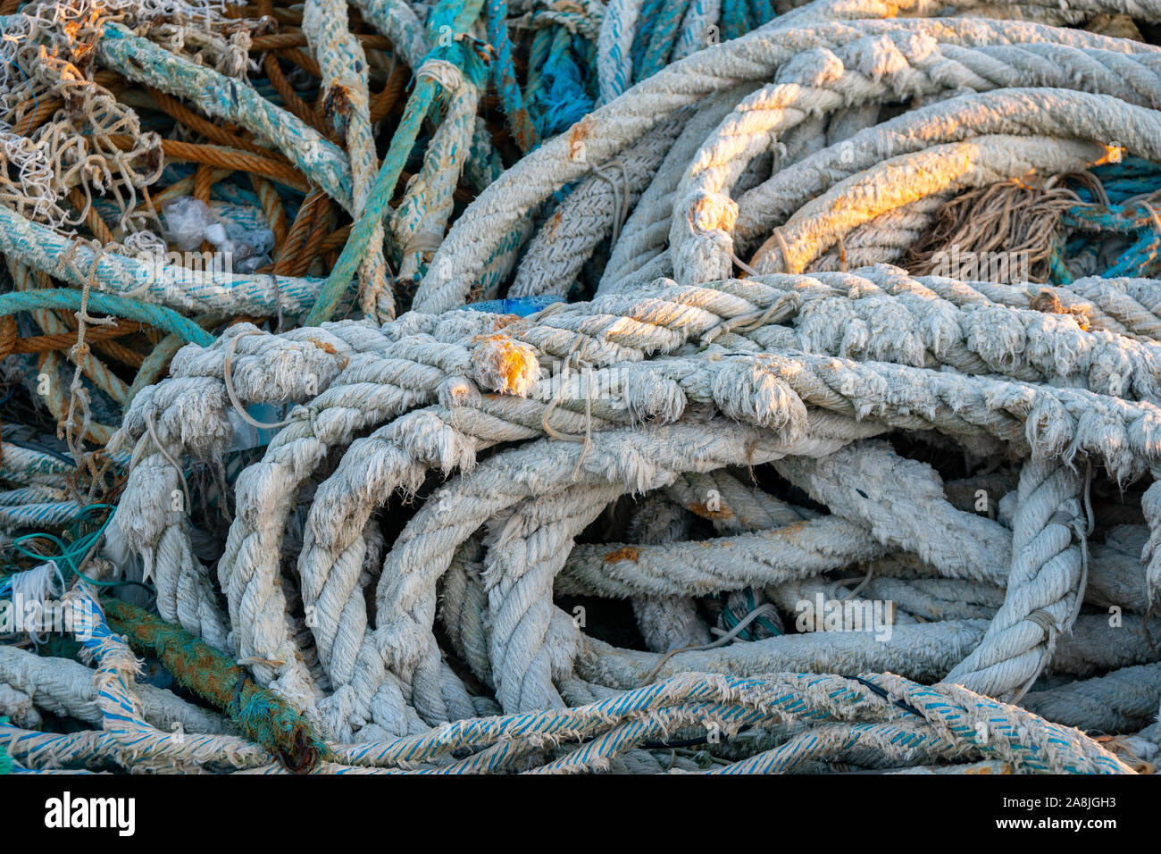 Dirty old rope nets hi-res stock photography and images - Alamy