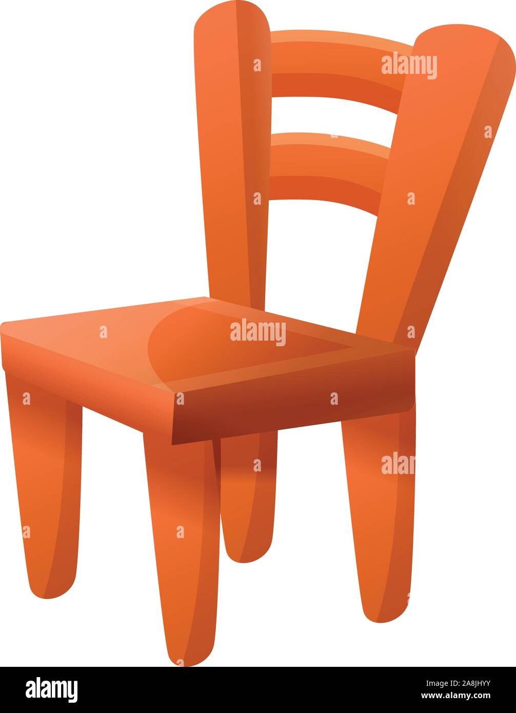 Wooden chair icon. Cartoon of wooden chair vector icon for web design