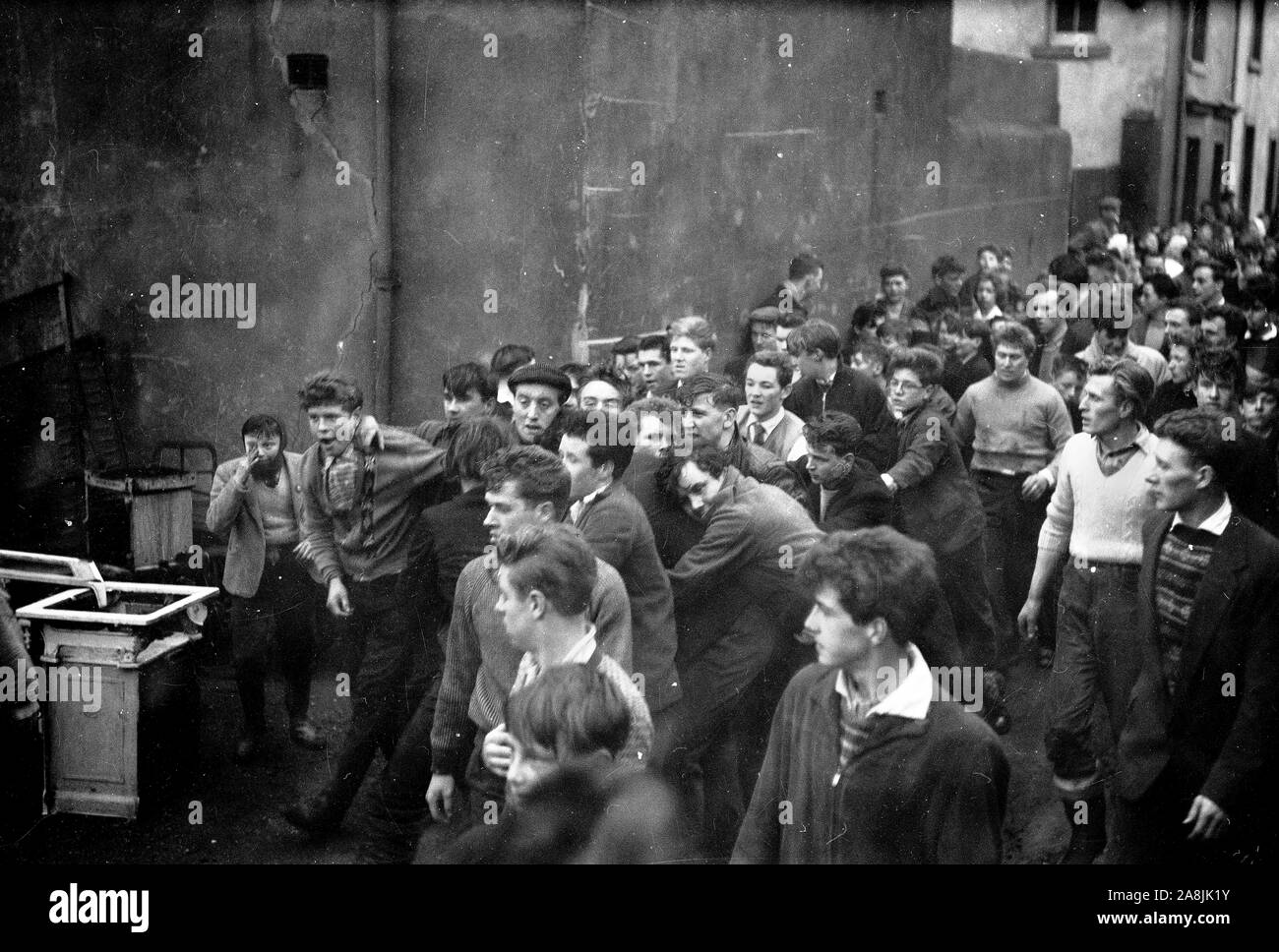Workington uppies and downies Easter ball game 1958 Stock Photo