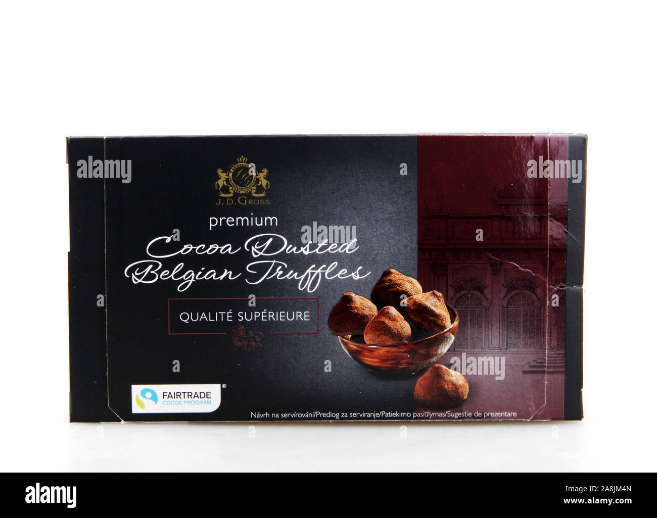 Pomorie, Bulgaria November 08, 2019 Cocoa Dusted Belgian Truffles