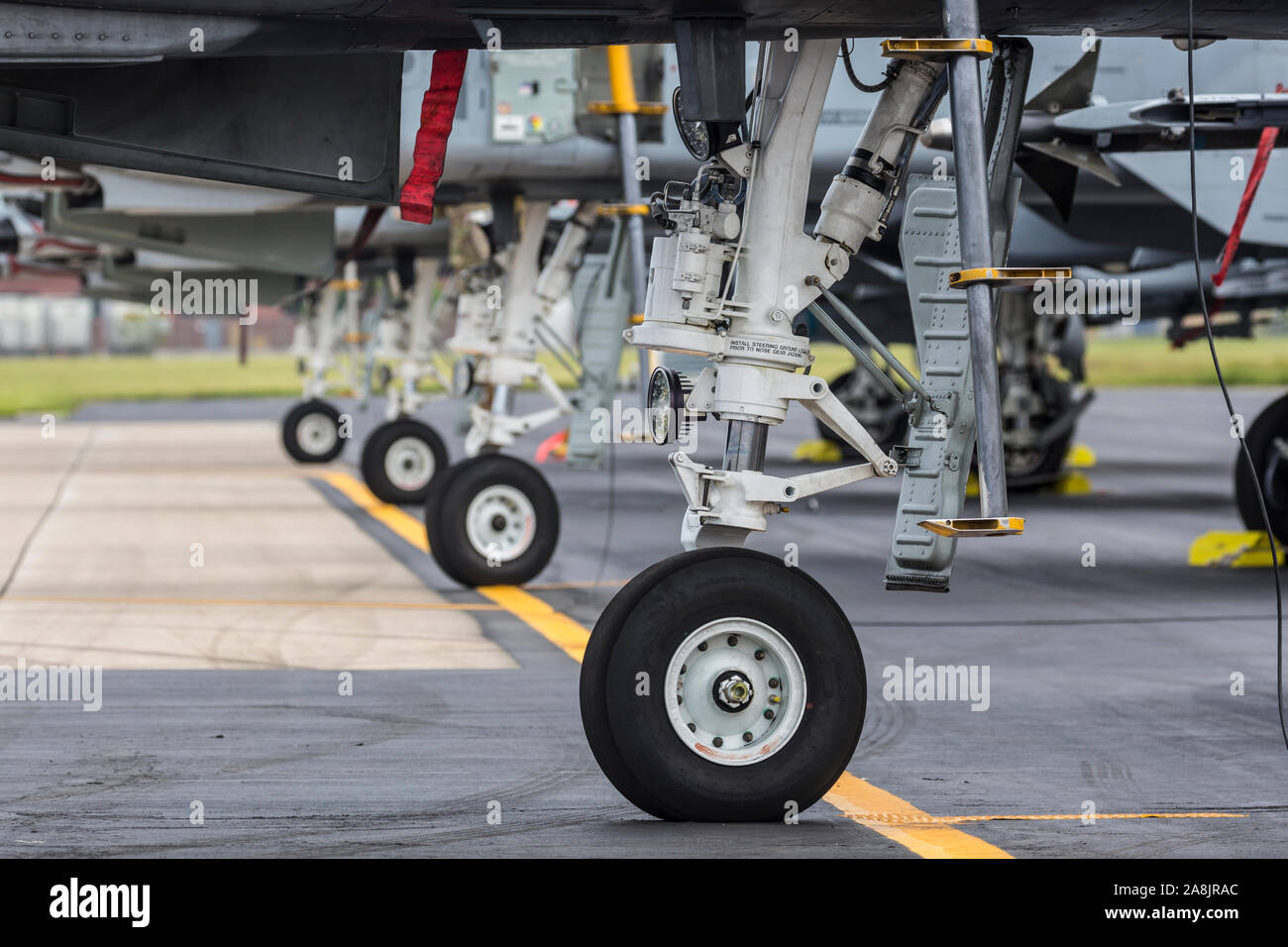 United States Air Force A-10 Thunderbolt II 'Warthogs' on the hot ramp of the 2019 Fort Wayne Airshow. Stock Photo
