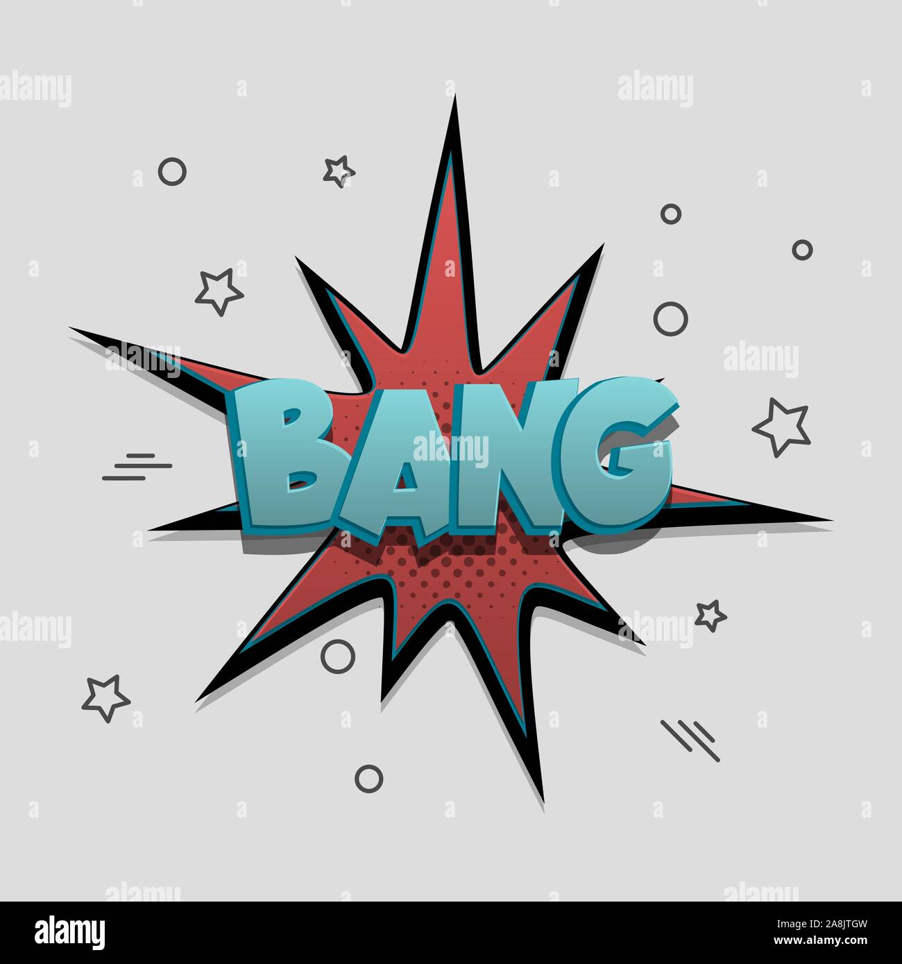 Comic text speech bubble pop art design Stock Vector