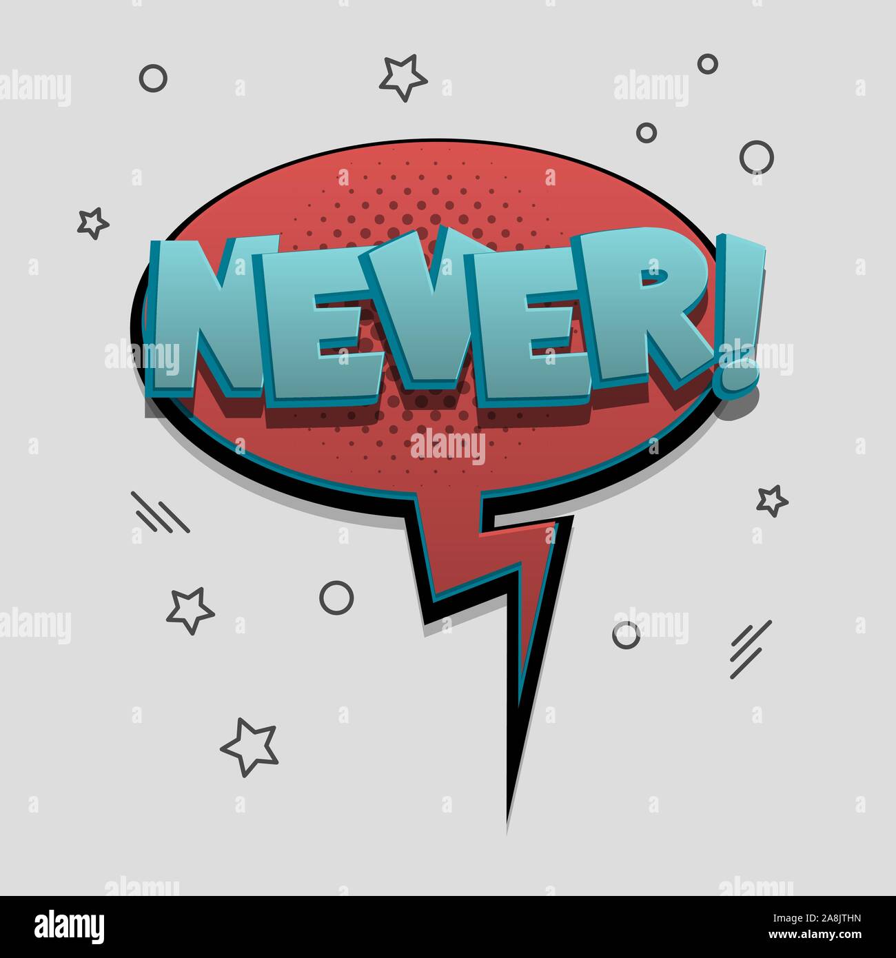 Comic text speech bubble pop art design Stock Vector