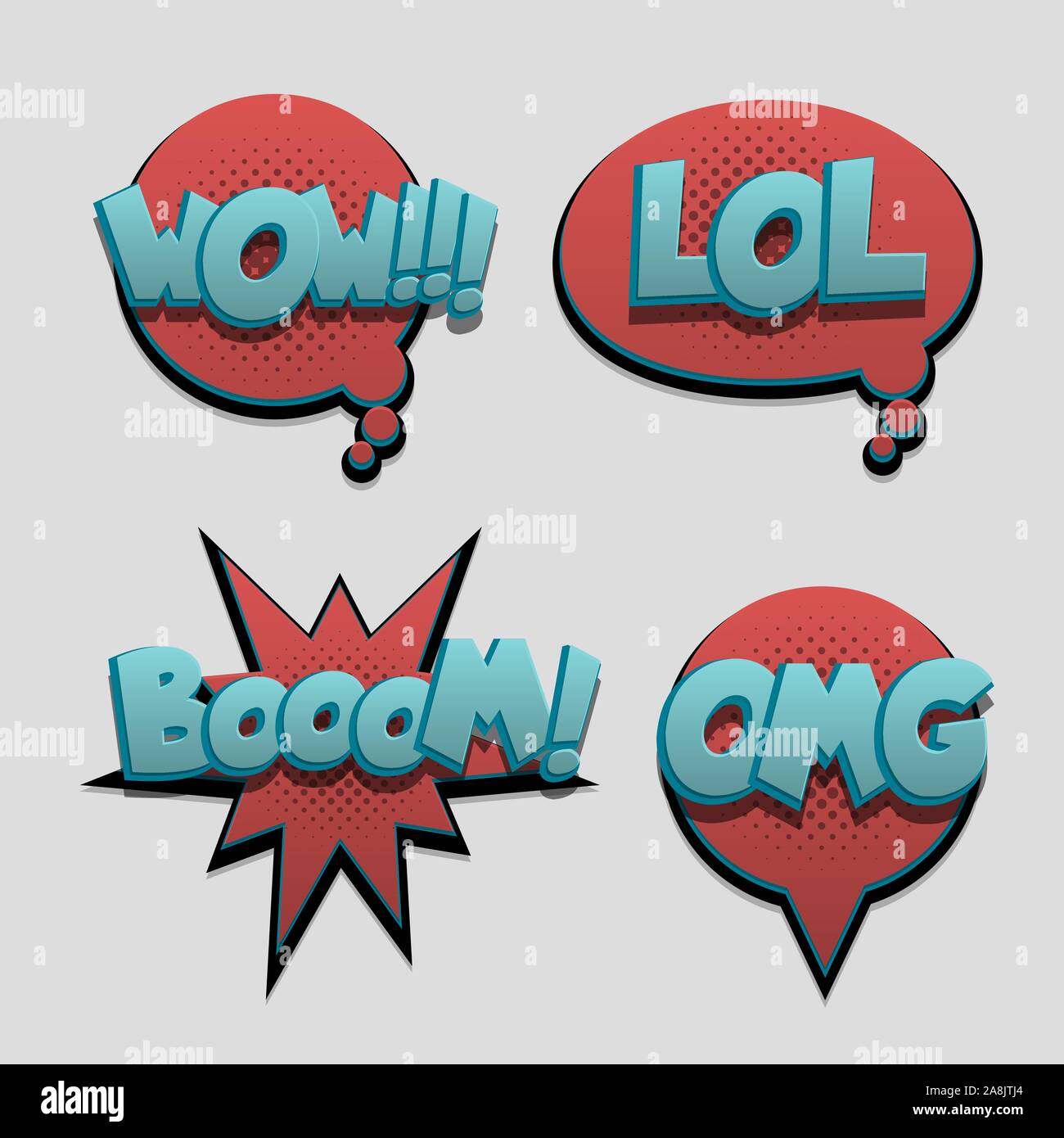 Comic text speech bubble pop art design Stock Vector Image & Art - Alamy