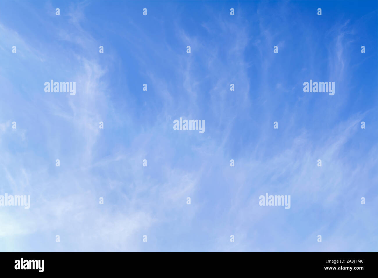 Fantastic soft white clouds against blue sky. Stock Photo