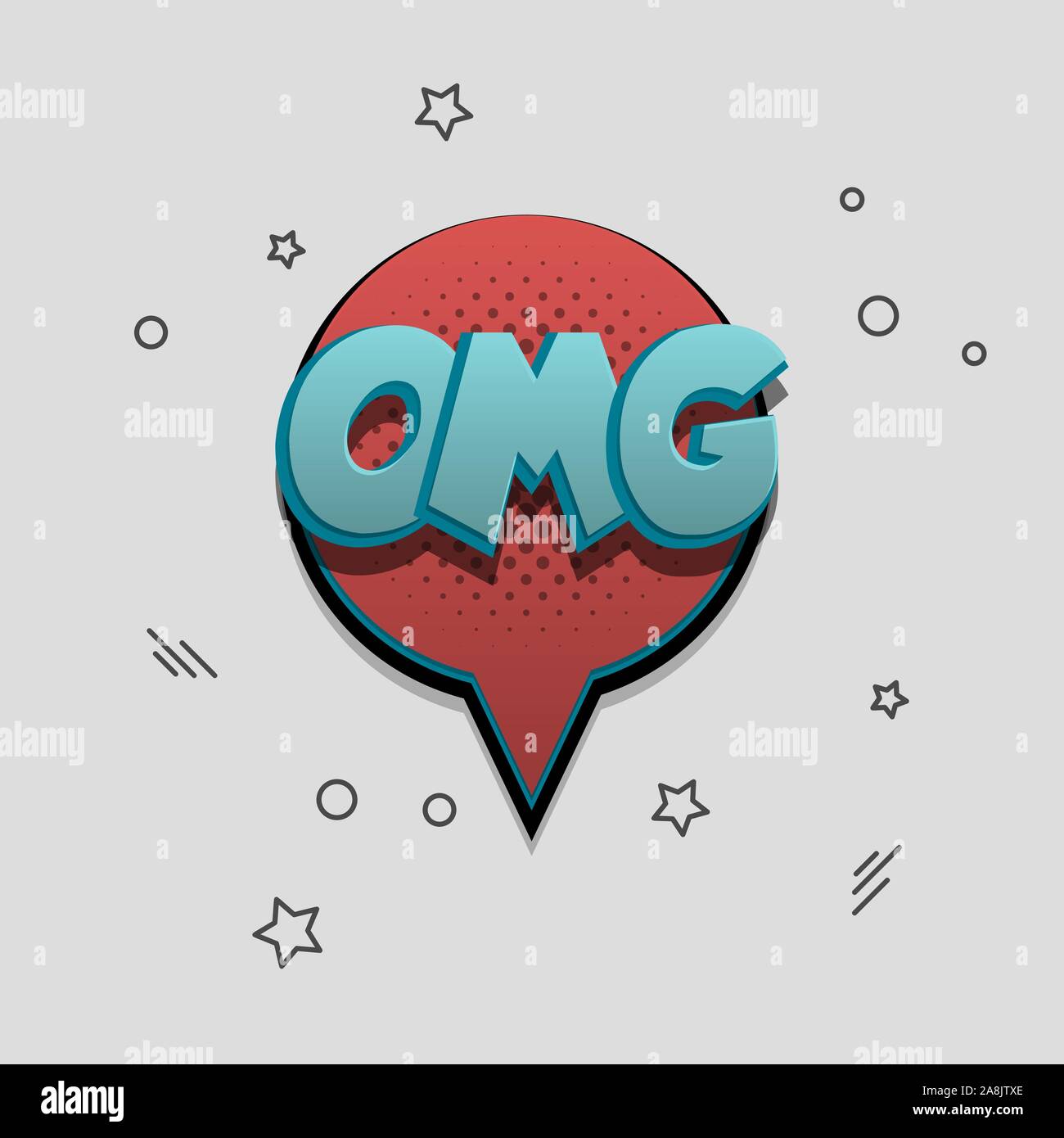 Comic text speech bubble pop art design Stock Vector
