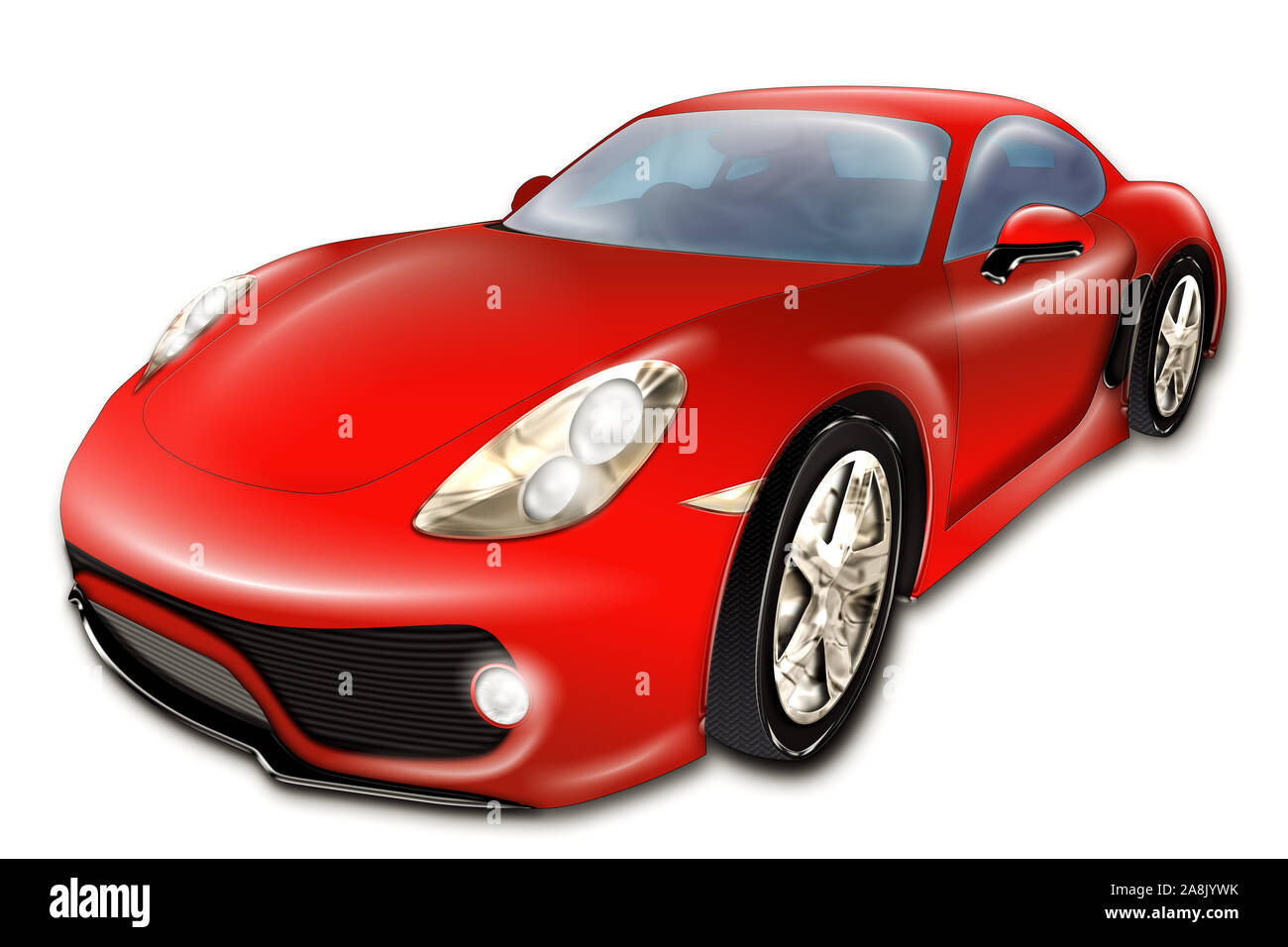 Side View Of A Sport Universal Car With A Big Red Bow And Confetti A  Present Stock Illustration - Download Image Now - iStock