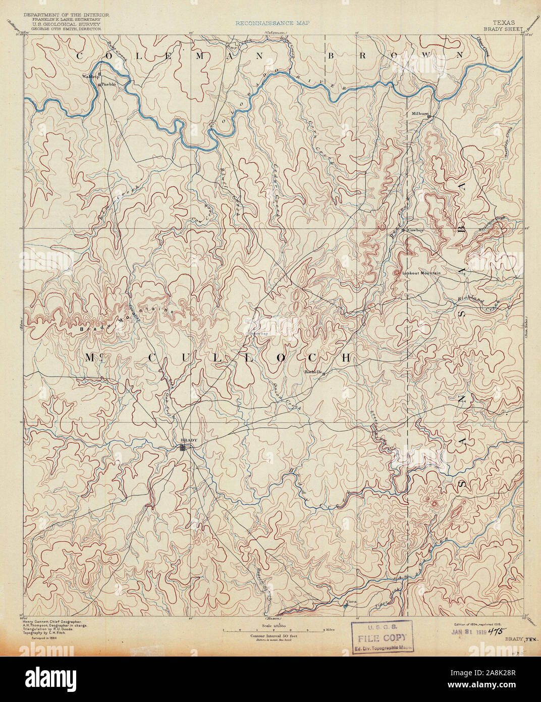Brady texas map hi-res stock photography and images - Alamy