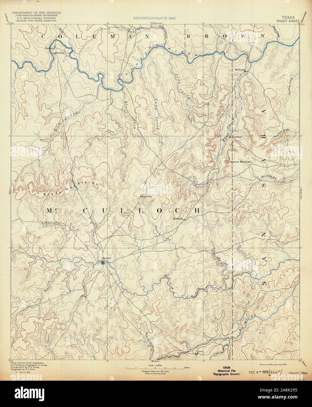 Brady texas map hi-res stock photography and images - Alamy