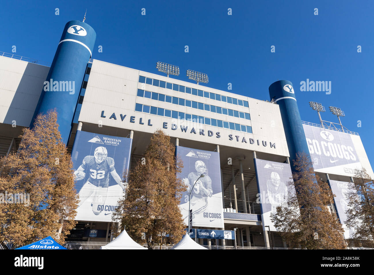 November 9, 2019 - Provo, UT, USA: Lavell Edwards Stadium on the campus of Brigham Young University, primarily used for college football Stock Photo