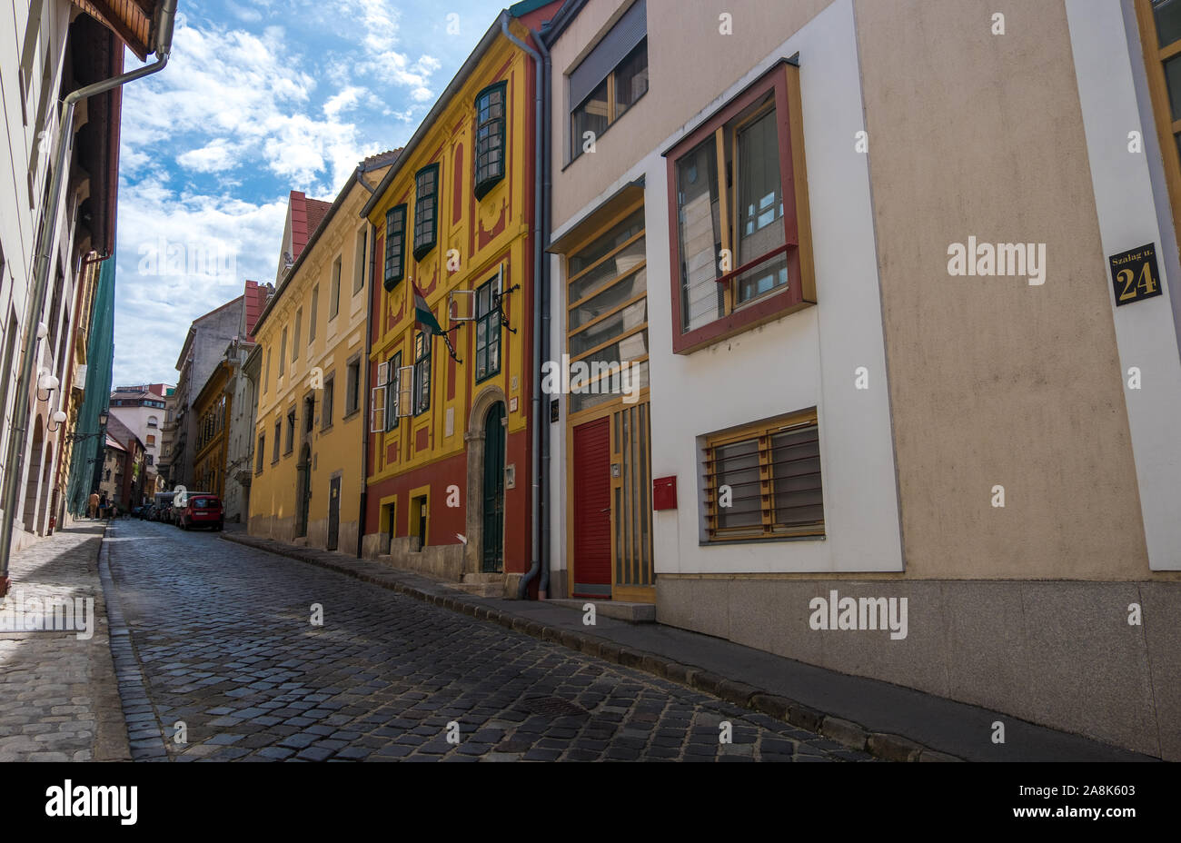 Budapest, Hungary - August 8, 2019: Cityscape in historical city center of Budapest, Hungary Stock Photo
