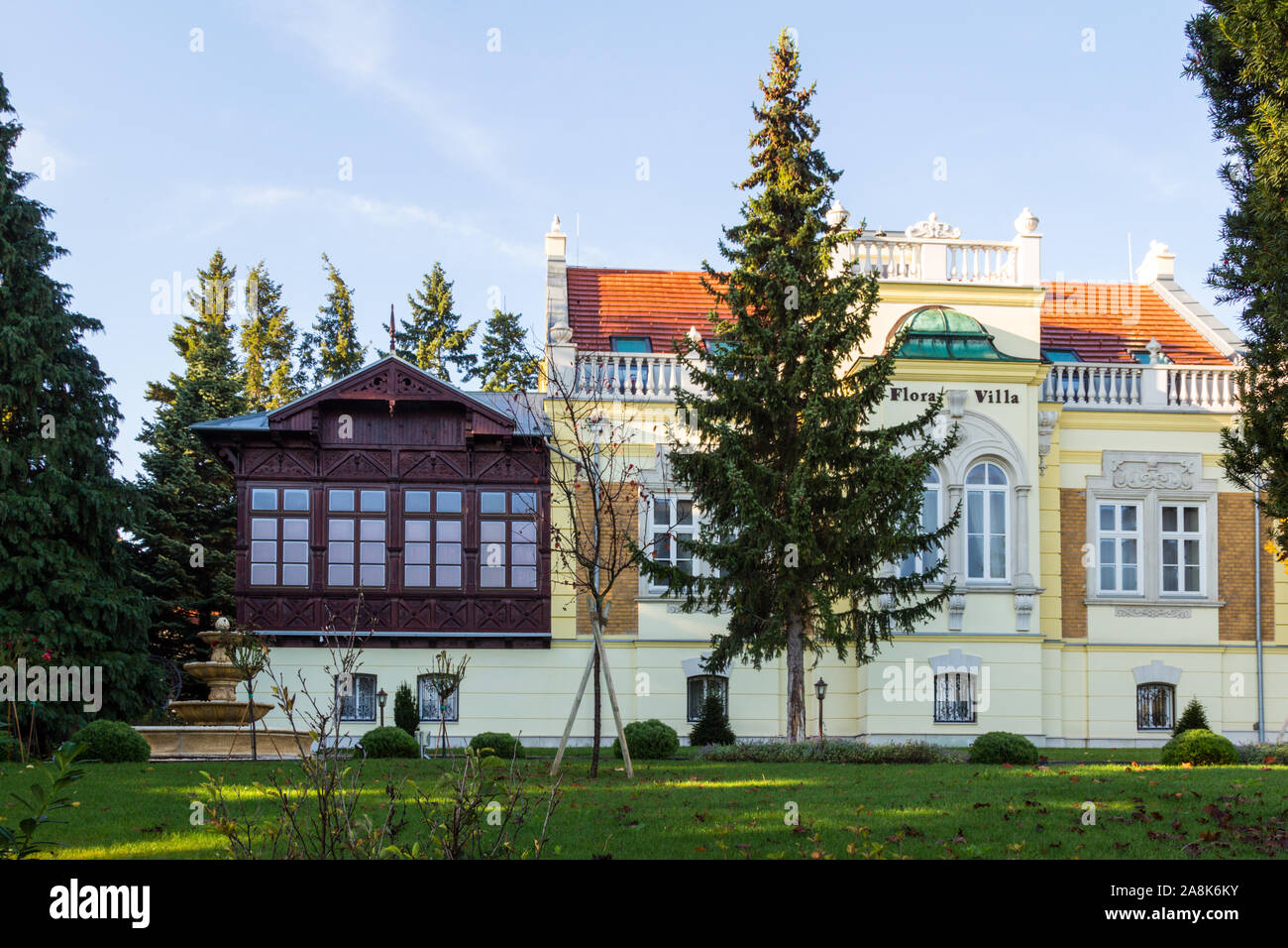 Flora Villa built in historic style by Schiller Janos in 1893, Villa sor, Sopron, Hungary Stock Photo