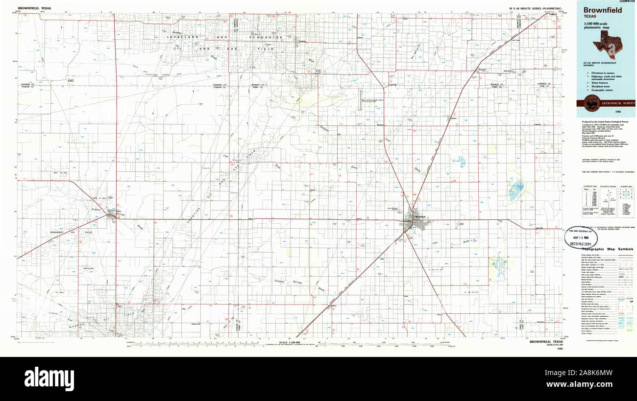 Map of brownfield texas Cut Out Stock Images & Pictures - Alamy