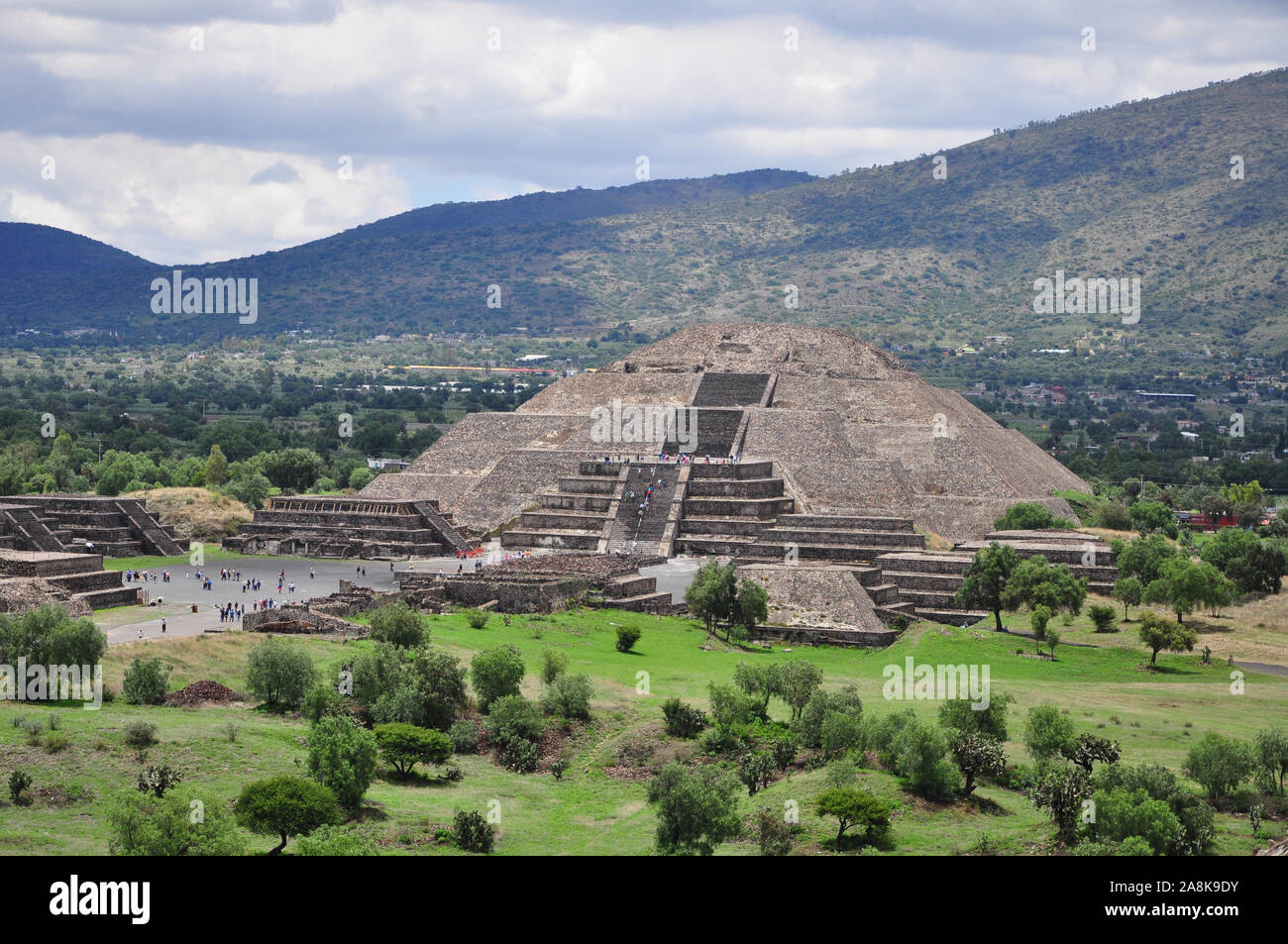 View of the pyramid of the moon at aztec pyramid Teotihuacan , ancient Mesoamerican city in Mexico, located in the Valley of Mexico, near of Mexico Ci Stock Photo