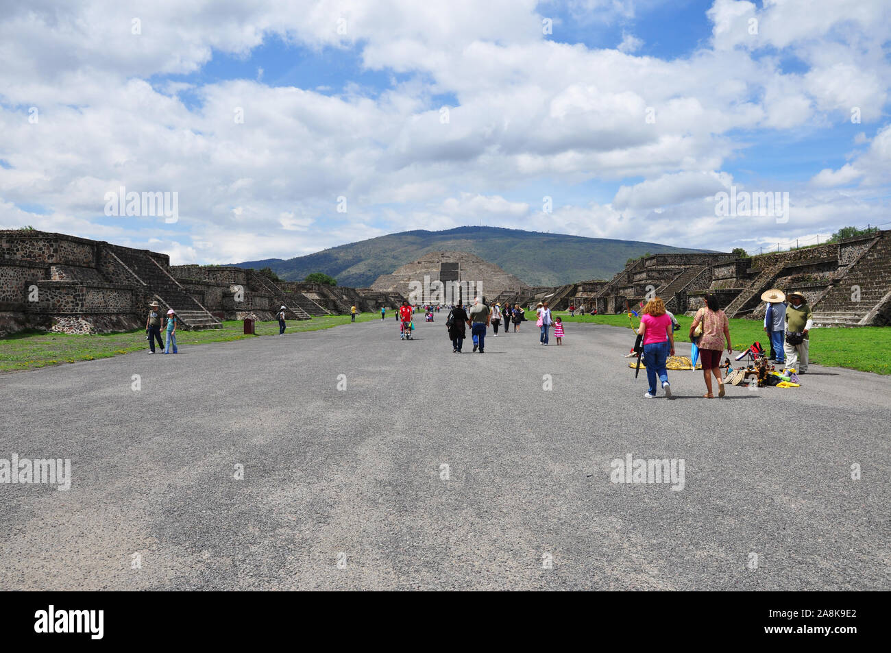 Teotihuacan,Mexico - July 06, 2011: View of the pyramid of the moon at aztec pyramid Teotihuacan, ancient Mesoamerican city in Mexico, locat Stock Photo