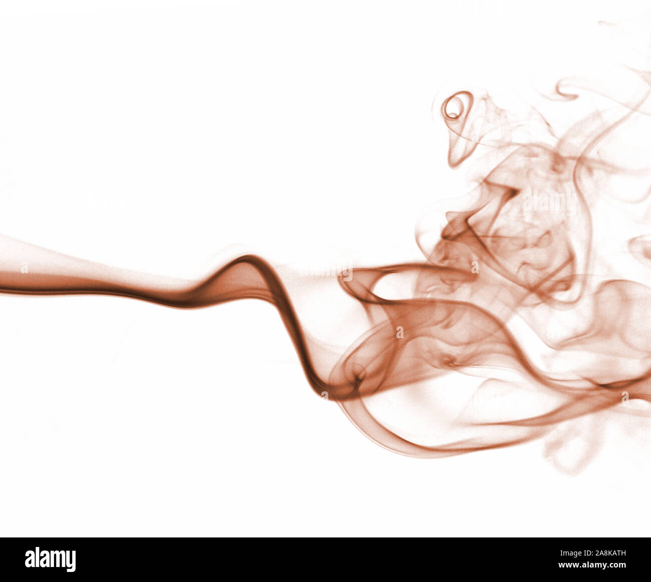 Red abstract smoke pattern on a white background Stock Photo