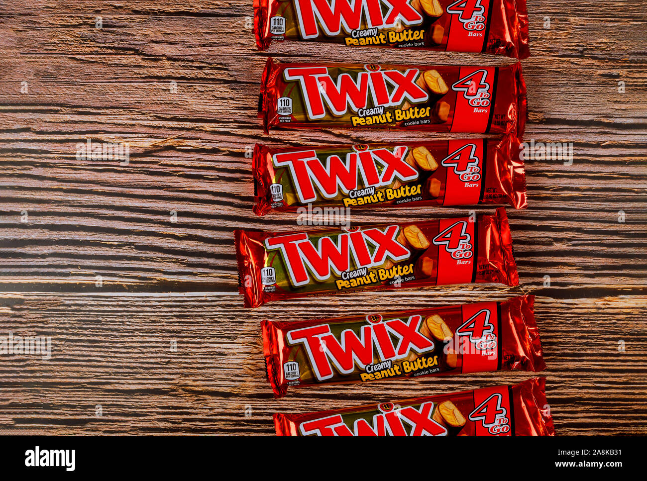 New York NY NOV 08 2019: Twix bars cookie chocolate made by Mars, Inc Stock  Photo - Alamy