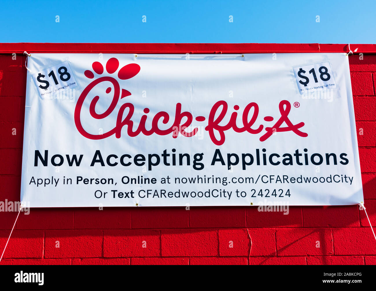 ChickfilA fast food restaurant advertisement for employment advertise