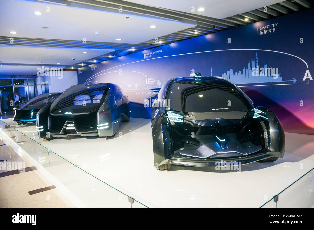 Human Horizons car concepts on display at the unveiling of the HiPhi 1. Stock Photo