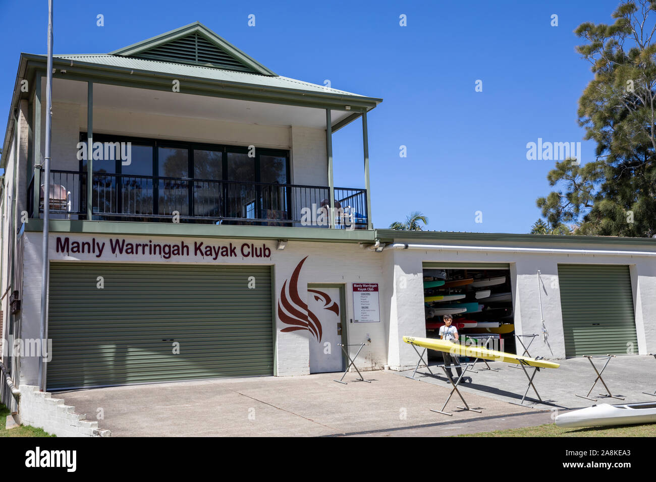 Sydney, Manly Warringah kayak club based in Narrabeen on Sydney northern beaches,Australia Stock Photo