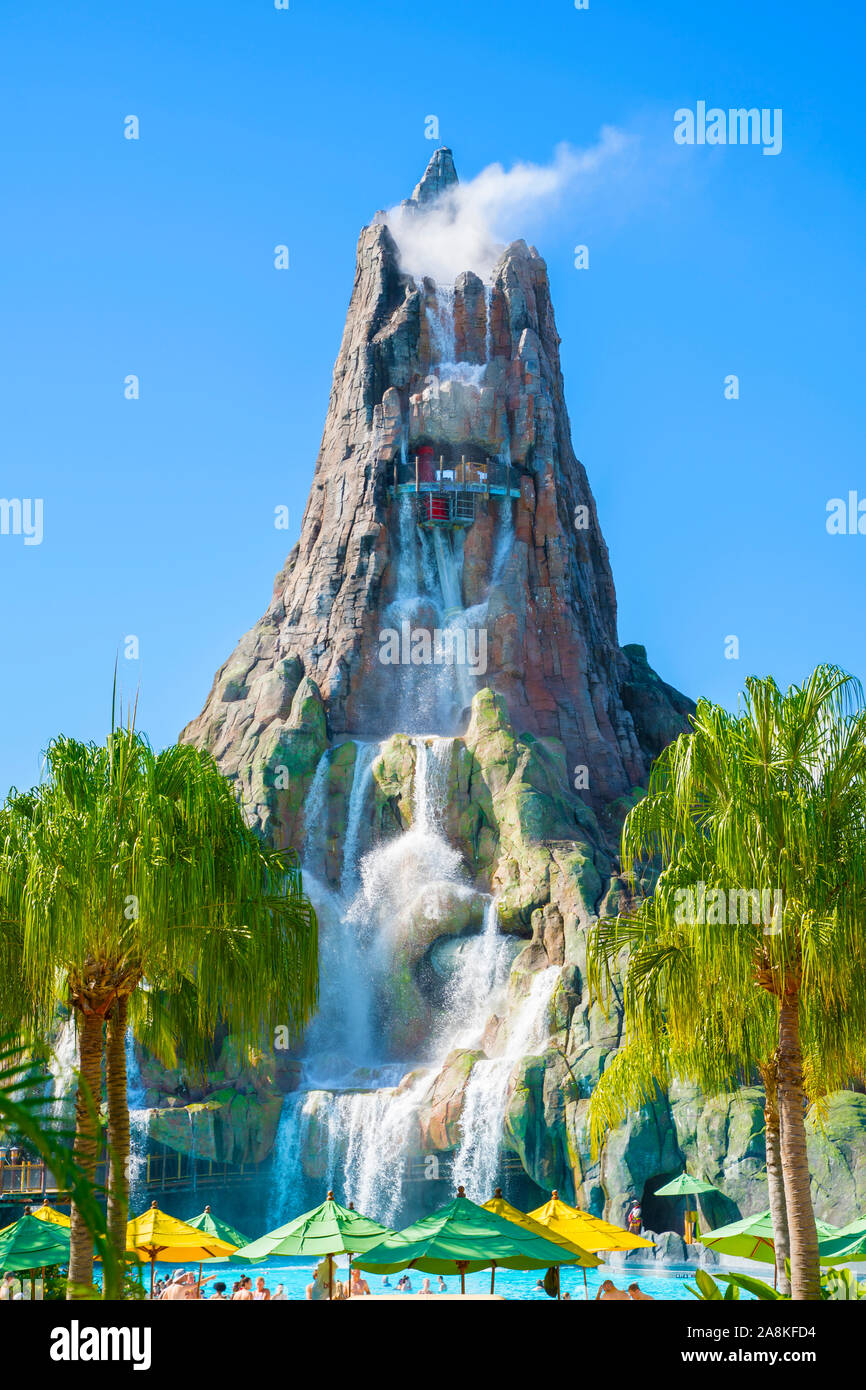 Volcano Bay, Ko’okiri Body Plunge Slide, Water Park, Universal Orlando Resort, Florida, USA Stock Photo