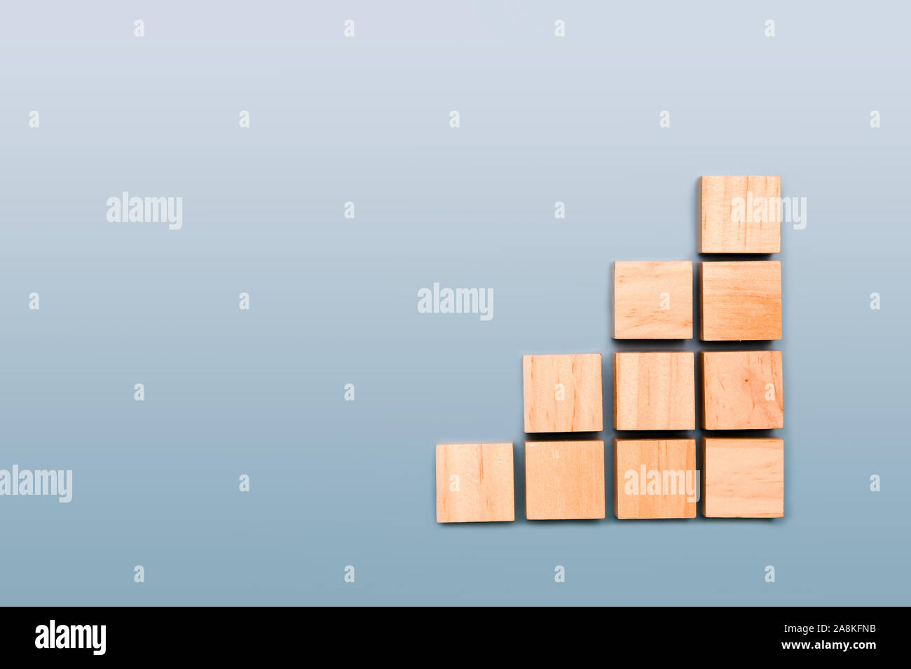 wooden cube stacked in step shape with space in cube for content Stock ...