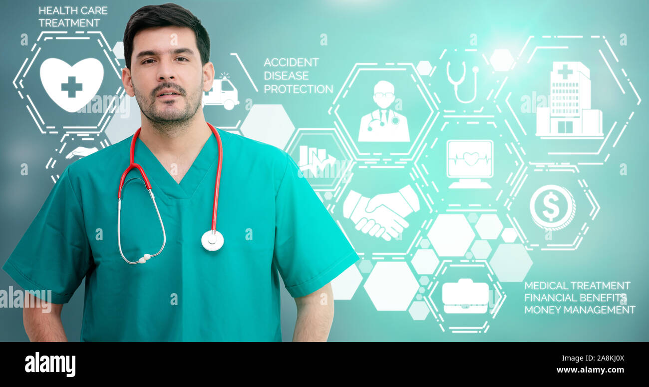 Medical Healthcare Concept Doctor In Hospital With Digital