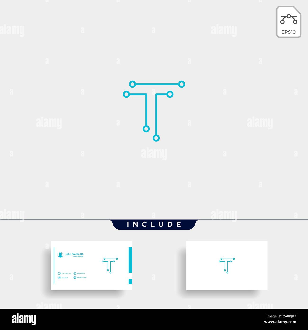 Letter T Logo Tech Wifi Vector Design Stock Vector