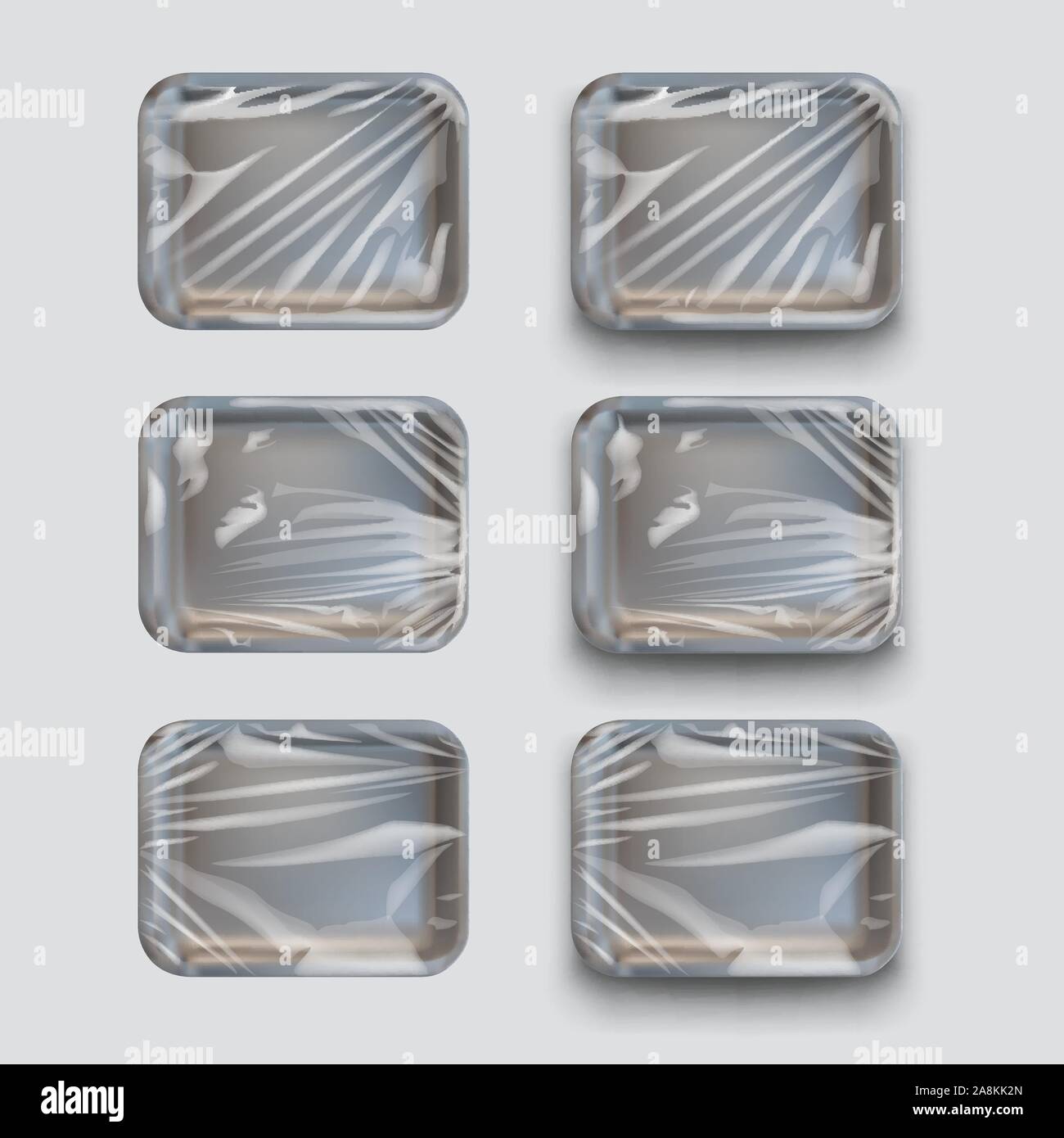 styrofoam container set on white Stock Vector