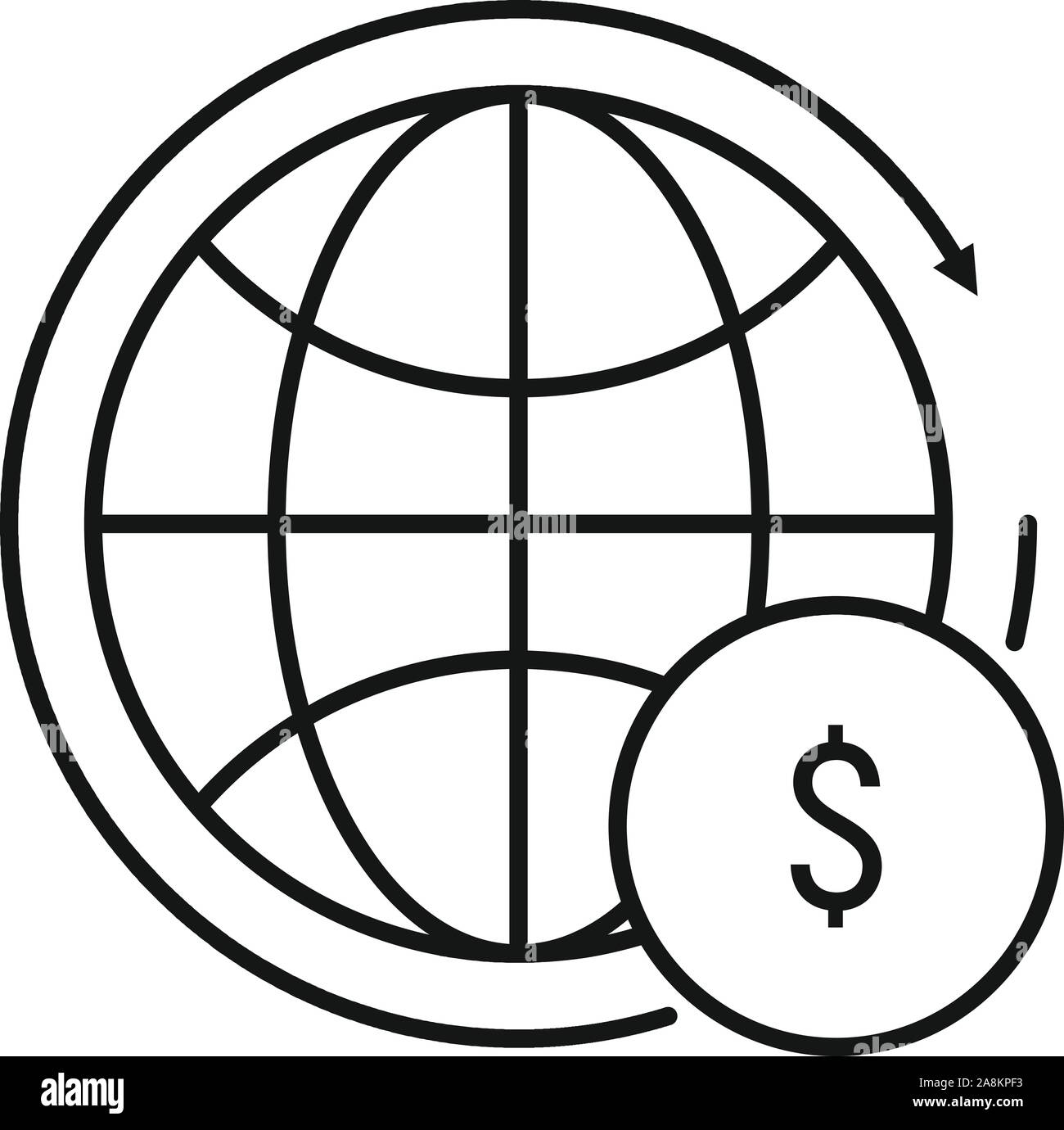 Global finance icon. Outline global finance vector icon for web design ...