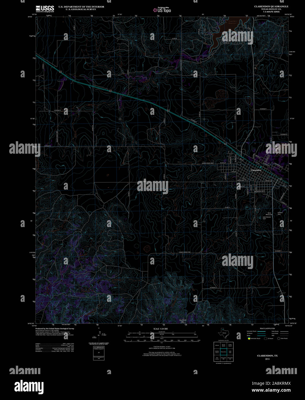 Map of clarendon texas hires stock photography and images Alamy