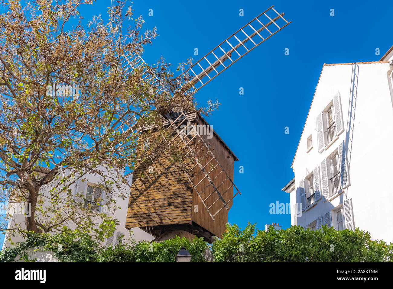 Montmartre, the windmill « Moulin de la Galette », famous touristic
