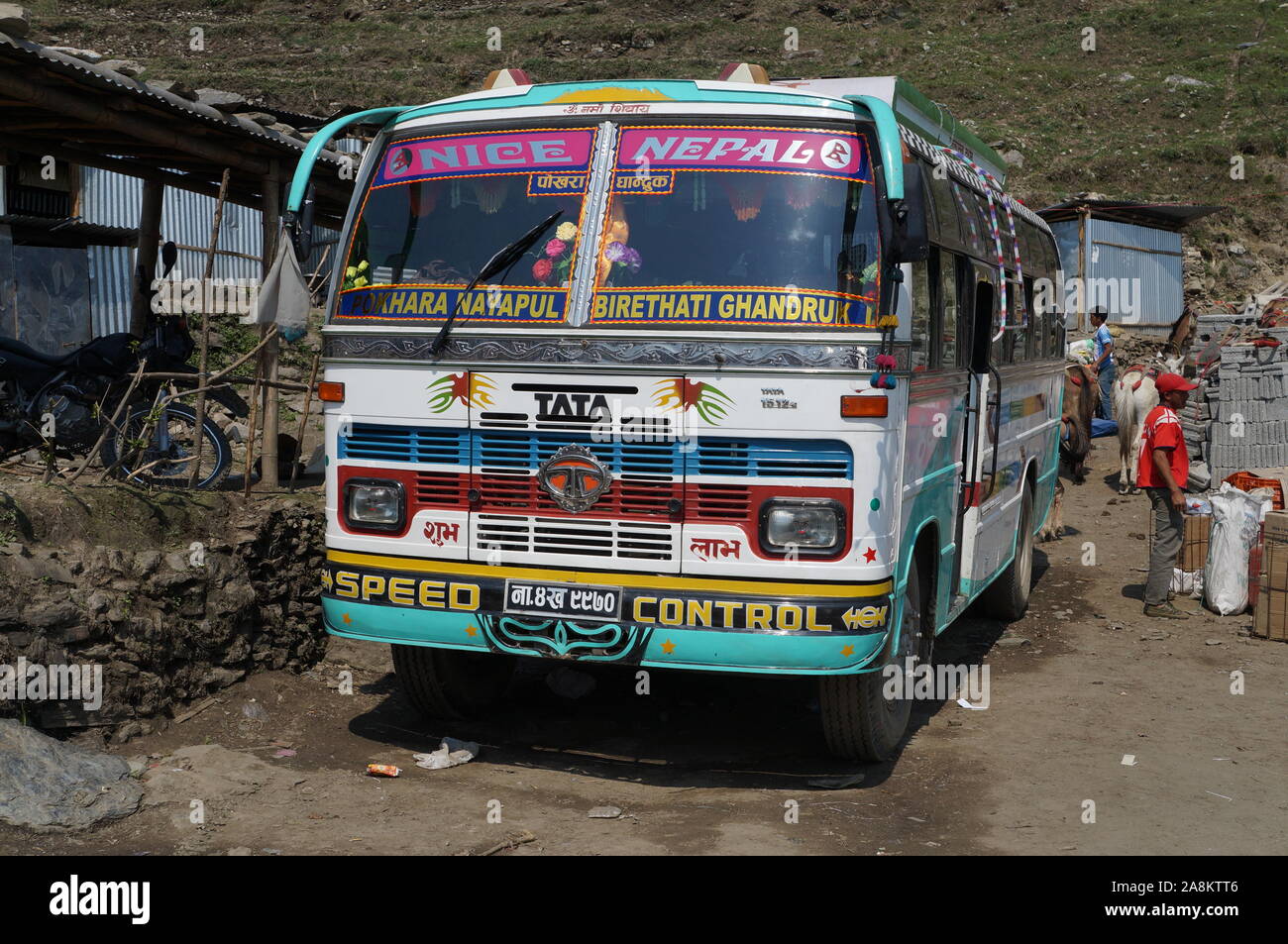 Local bus service Nepal Stock Photo