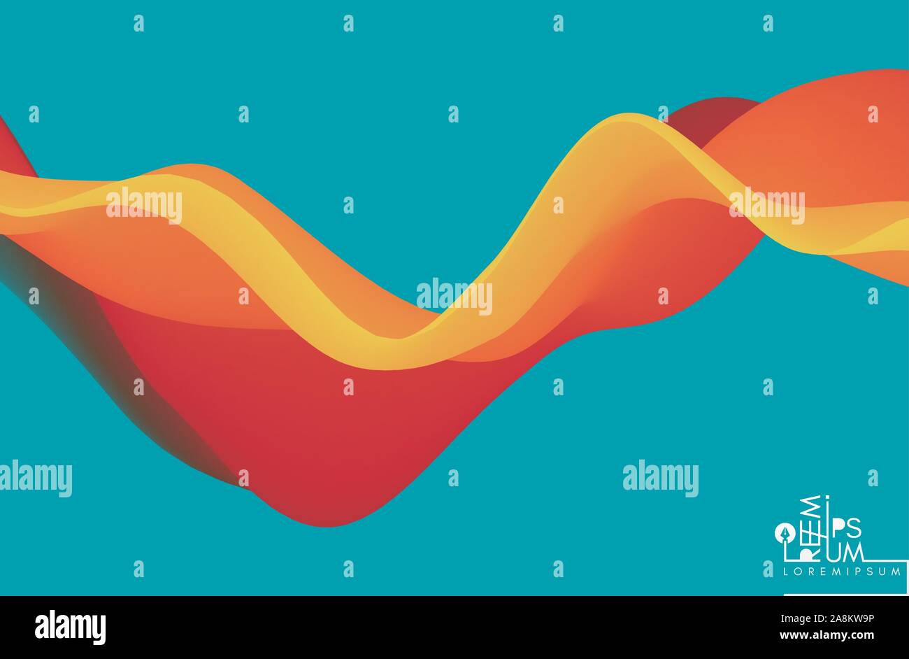 Abstract wavy background with modern gradient colors. Trendy liquid design. Motion sound wave. Vector illustration for banners, flyers and presentatio Stock Vector
