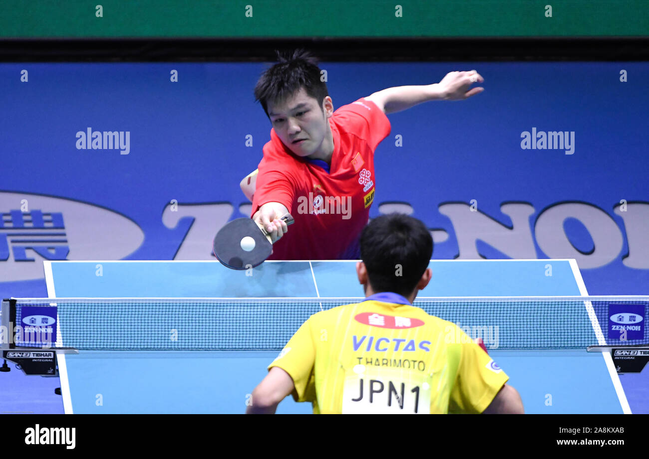 Tokyo, Japan. 9th Nov, 2019. Chinese tennis table player FAN Zhendong vs japanese player T