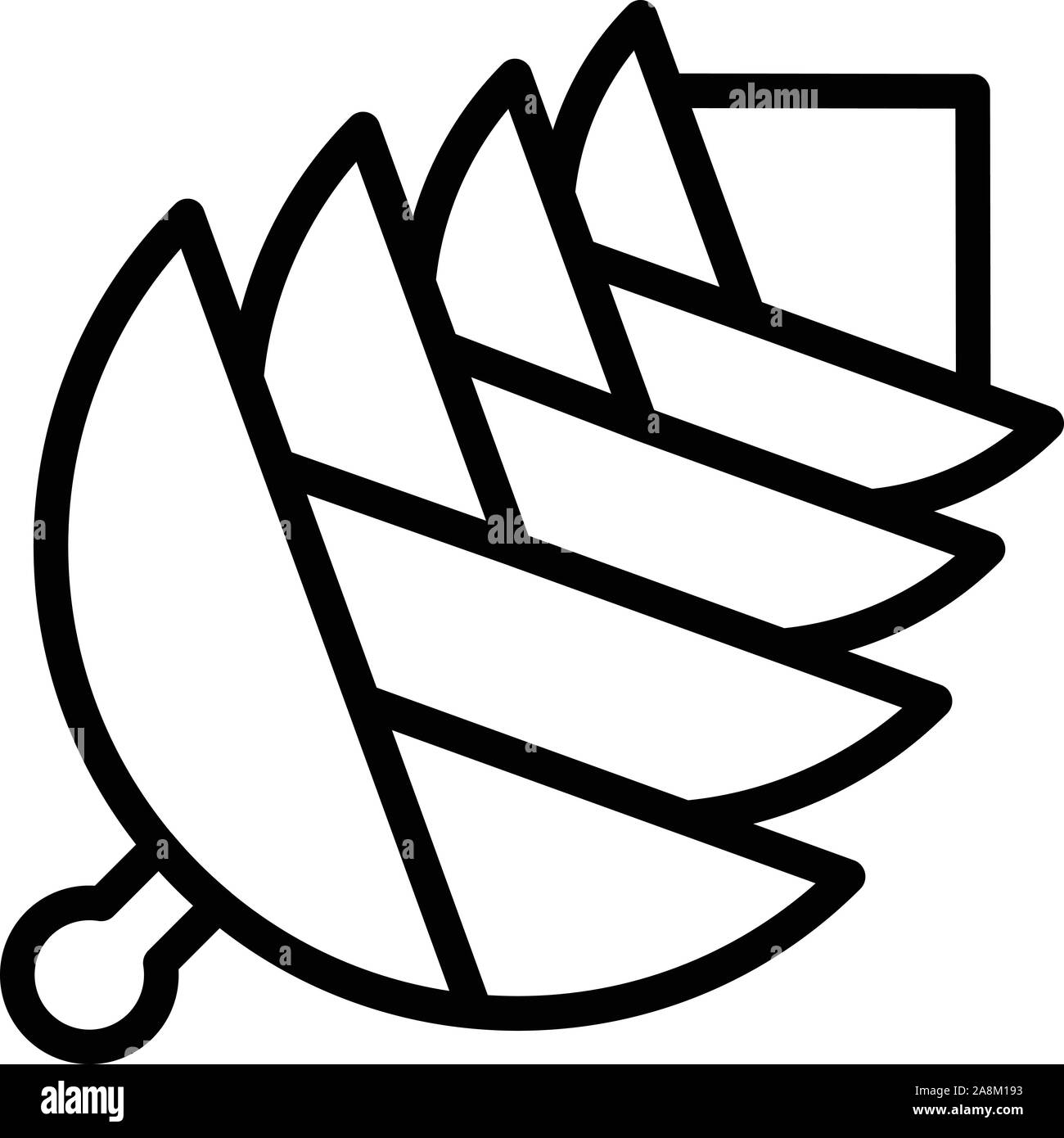 Ripened fir cone icon, outline style Stock Vector