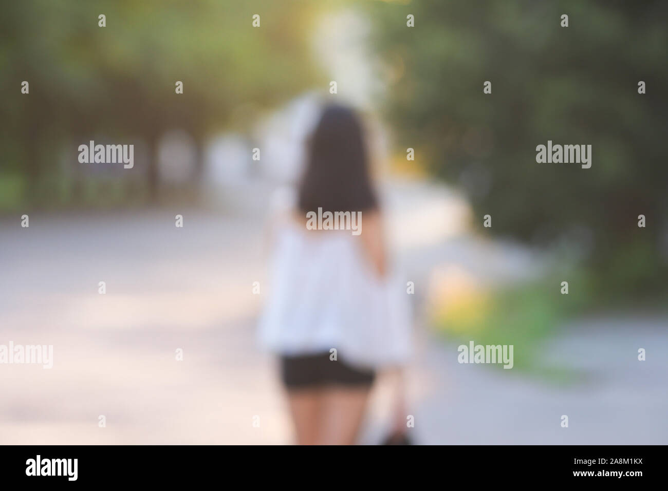 woman goes blurry Stock Photo Alamy
