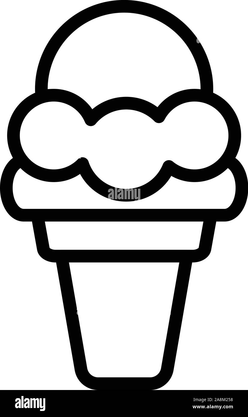 Fruit icecream icon, outline style Stock Vector