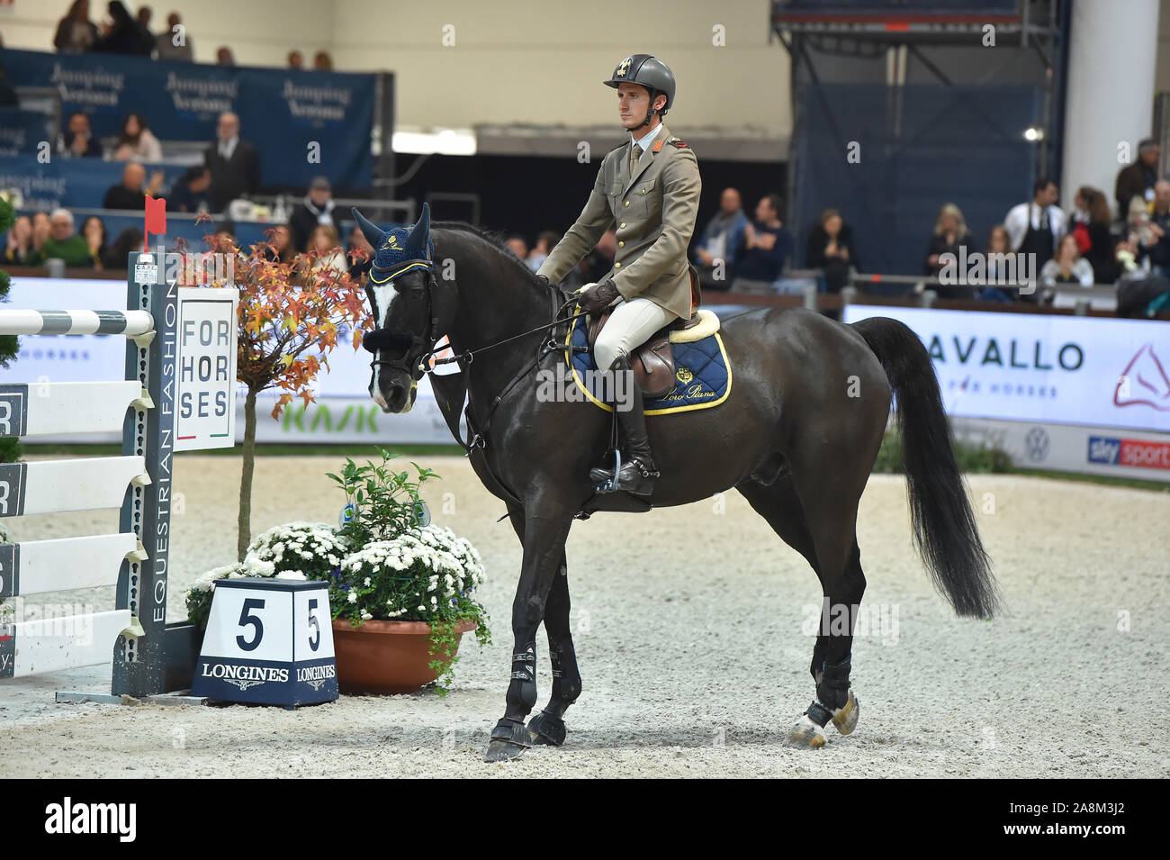 2019 jumping verona csi5*-w premio n. 5 categoria mista - tab a - h. 155 italy zorzi alberto in sella a ego van orti during 121° Horse Fair in Verona, Stock Photo