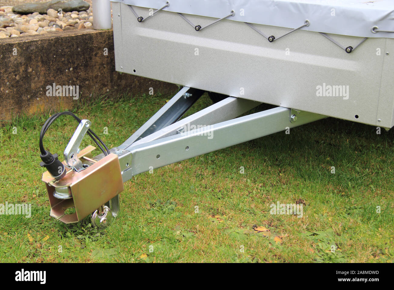 a car trailer with lock Stock Photo - Alamy
