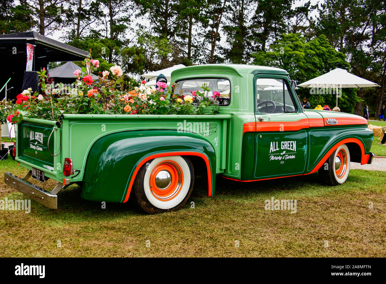Ford F100 at State Rose & Garden Show, Werribee Mansion, Melbourne, Victoria, Australia Stock Photo