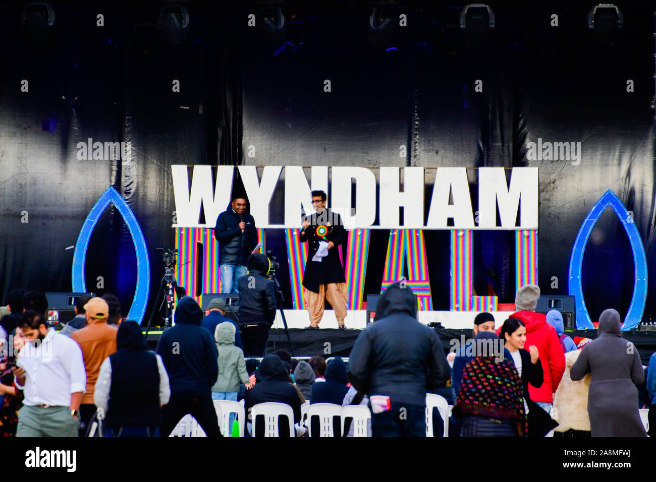 Entertainment on Stage at Wyndham Indian Diwali Festival, Melbourne, Victoria, Australia Stock Photo