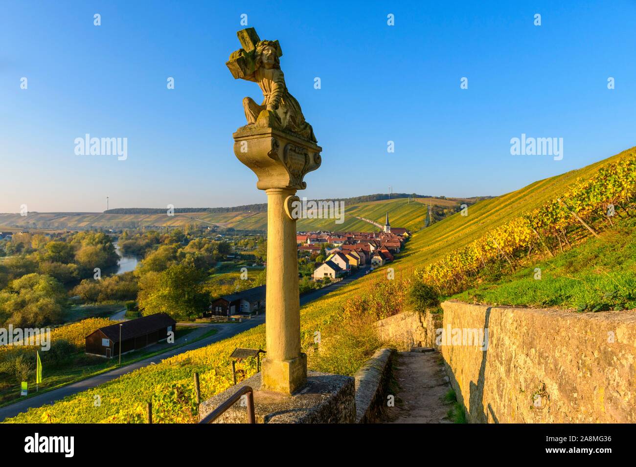 Cloister in the vineyards near Escherndorf am Main near Volkach, Lower Franconia, Bavaria, Germany Stock Photo